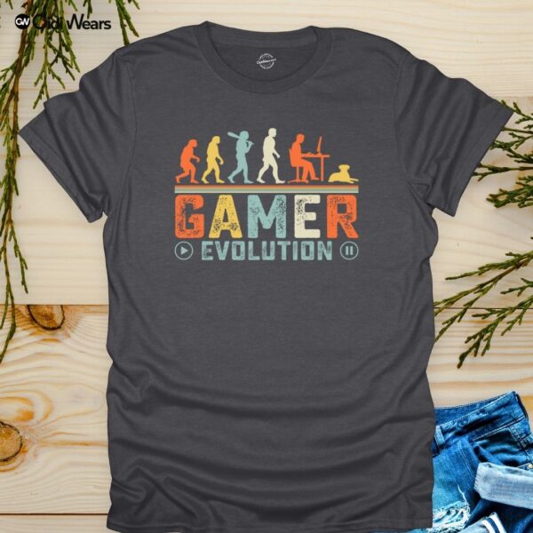 Gidi Wears Gamer Evolution T-Shirt for Dog Lovers – Funny Gaming and Dog Lover Apparel with Clever Evolution Design