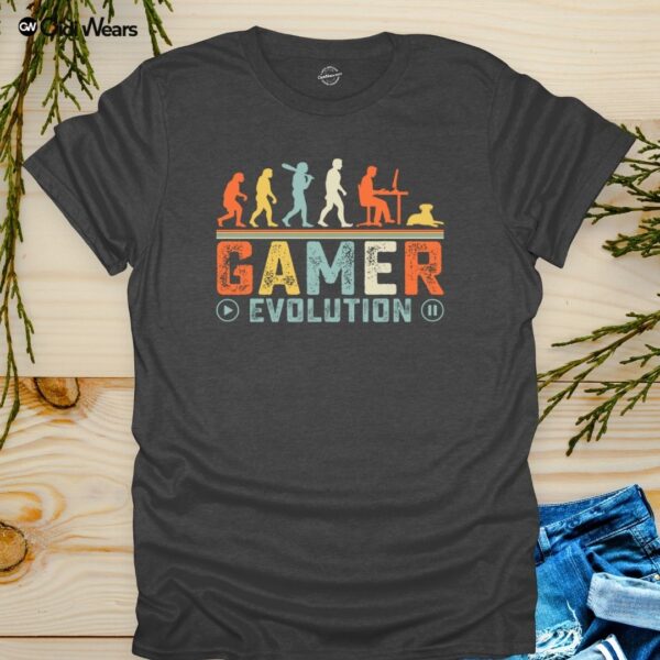 Gidi Wears Gamer Evolution T-Shirt for Dog Lovers – Funny Gaming and Dog Lover Apparel with Clever Evolution Design