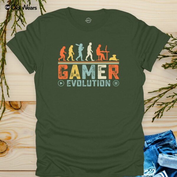 Gidi Wears Gamer Evolution T-Shirt for Dog Lovers – Funny Gaming and Dog Lover Apparel with Clever Evolution Design