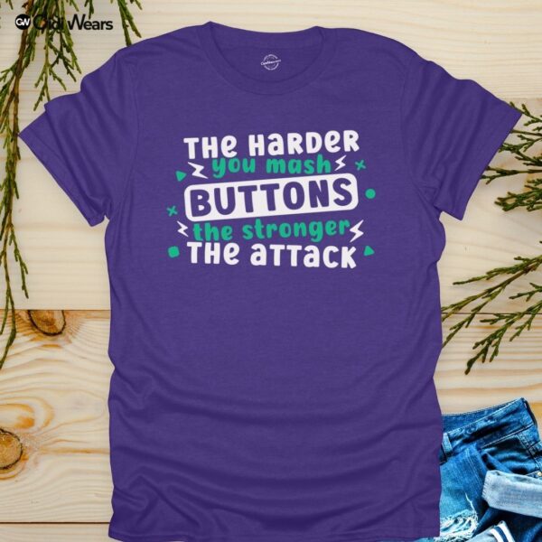 The Harder You Mash Buttons, The Stronger The Attack' T-Shirt for gamers and dog lovers - Gidi Wears