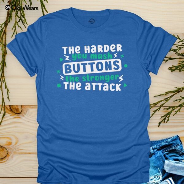The Harder You Mash Buttons, The Stronger The Attack' T-Shirt for gamers and dog lovers - Gidi Wears