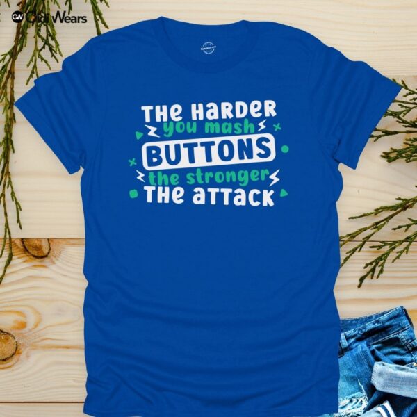 The Harder You Mash Buttons, The Stronger The Attack' T-Shirt for gamers and dog lovers - Gidi Wears