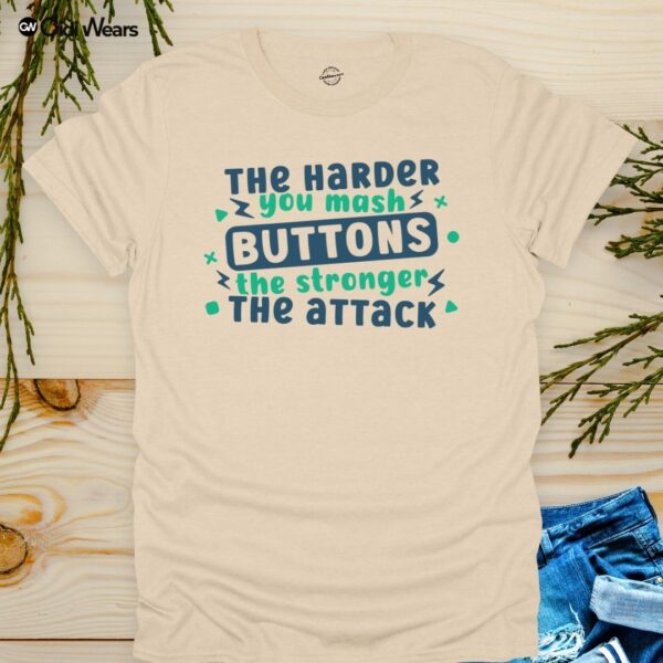 The Harder You Mash Buttons, The Stronger The Attack' T-Shirt for gamers and dog lovers - Gidi Wears